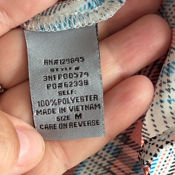 BaileyBlue Multicolor Shirt Dress Button Up Plaid Sleeveless M - Picture 9 of 11